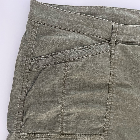 SMART SET Linen Blend Olive Green Capri Pants ~ Size 12 - Picture 3 of 16